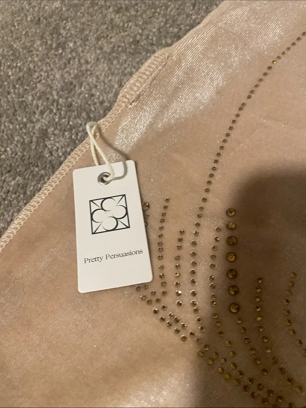 Pretty Persuasions Beige Embellished Fringe Wrap
